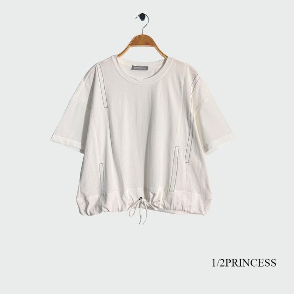 棉質下綁帶造型T 