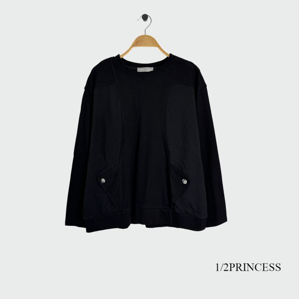 棉質撞色拼接大學T 