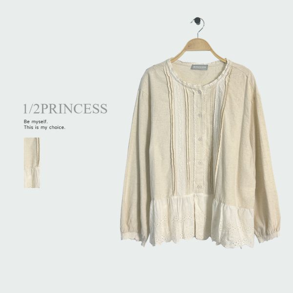 日系棉麻燒花襯衫 