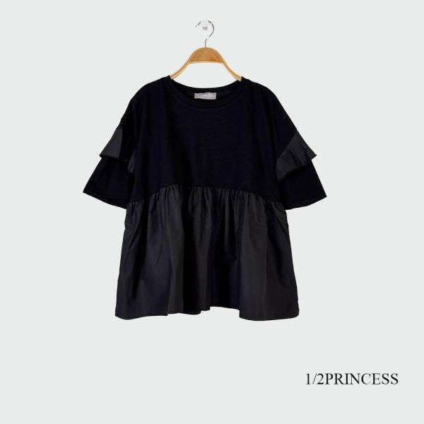 棉質拼接娃娃造型T 