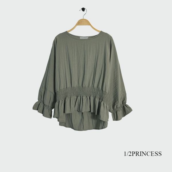 棉麻收腰造型衫 