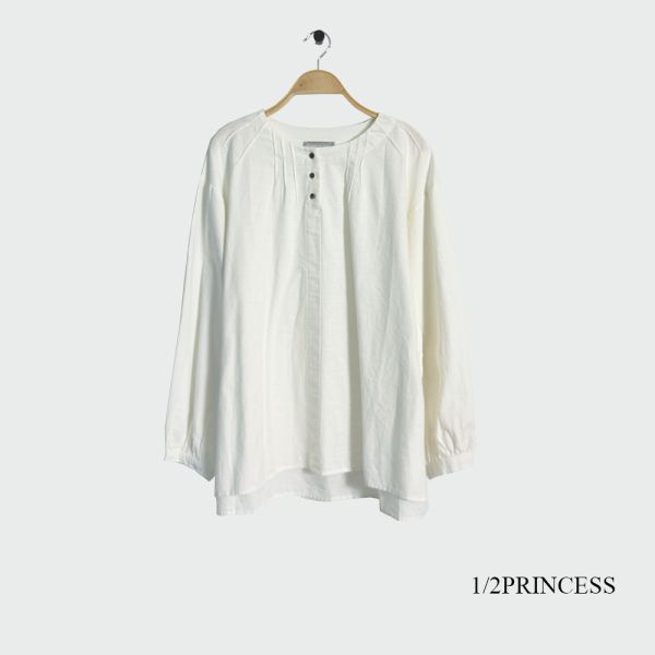 日系開口棉麻襯衫 