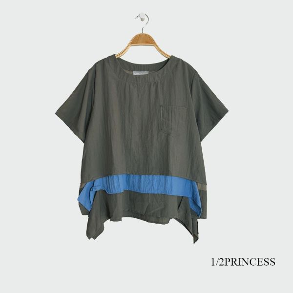 棉麻多層拼接造型T 