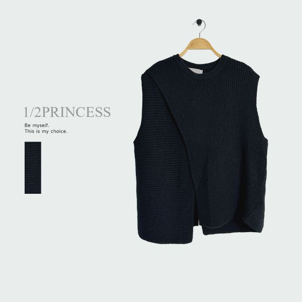 日系針織造型背心 