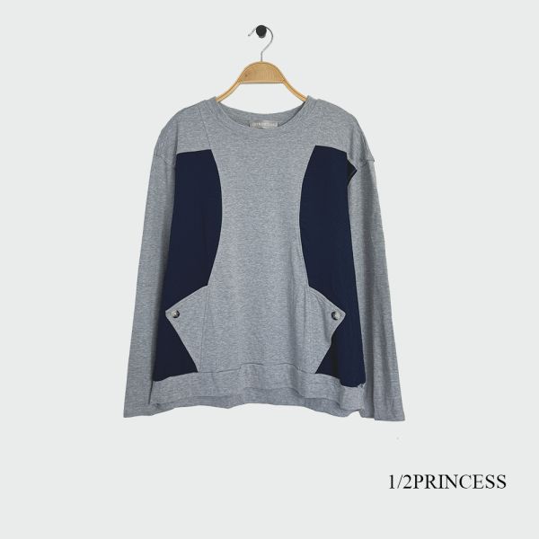 棉質撞色拼接大學T 