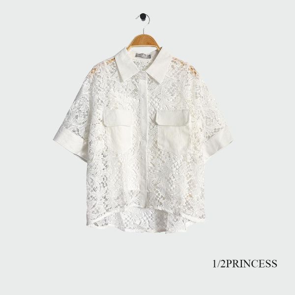 棉麻燒花造型衫 