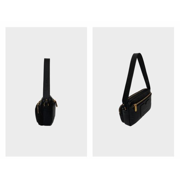 精品館甩紋牛皮克制配置斜背 