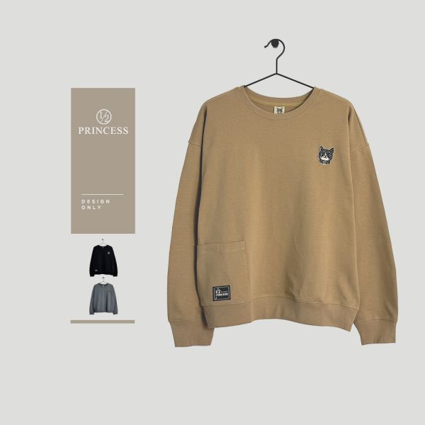 品牌半醬口袋大學T 