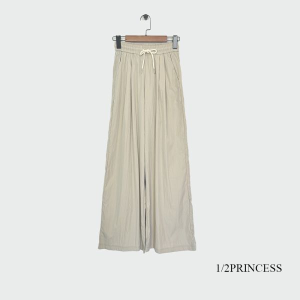 棉麻涼感抽繩長褲 