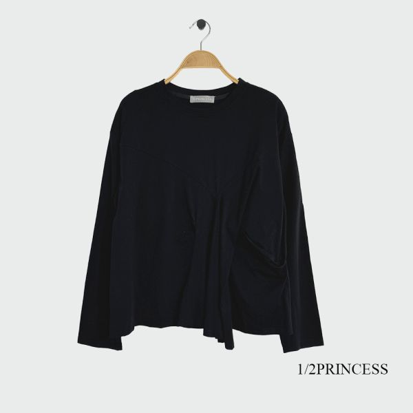 棉質造型扭結長T 