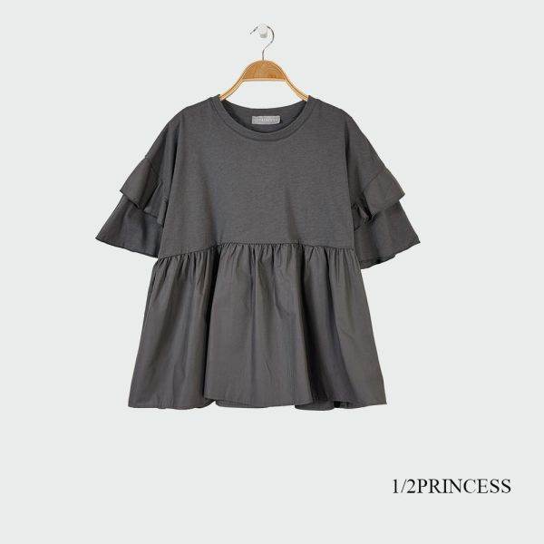 棉質拼接娃娃造型T 