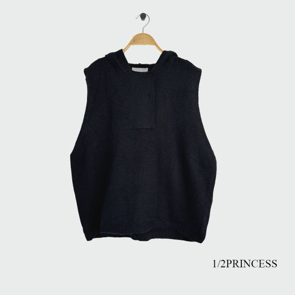 日系連帽針織背心 