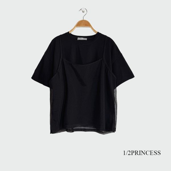 背心假兩件短袖T 