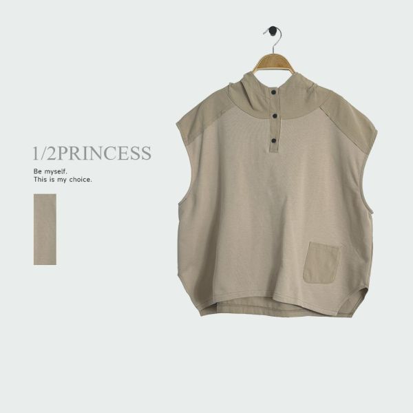 棉麻連帽造型罩衫 