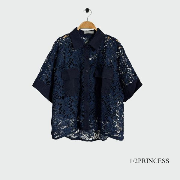 棉麻燒花造型衫 