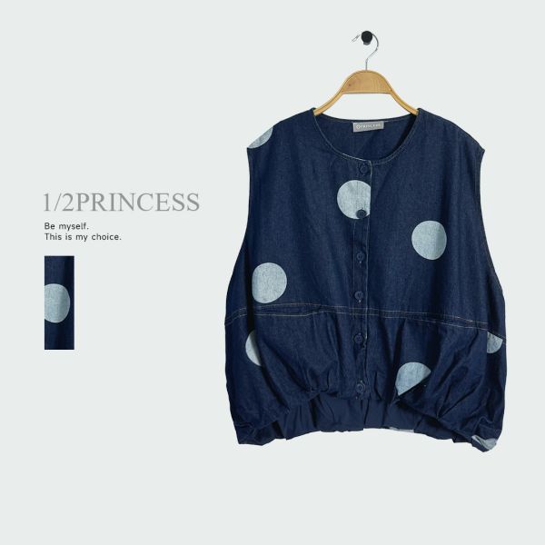 牛仔點點南瓜背心 