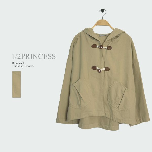 厚磅棉麻日系連帽外套 