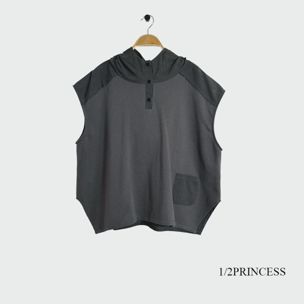 棉麻連帽造型罩衫 