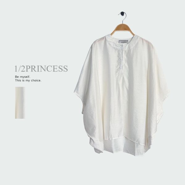 棉麻中山領寬袖衫 