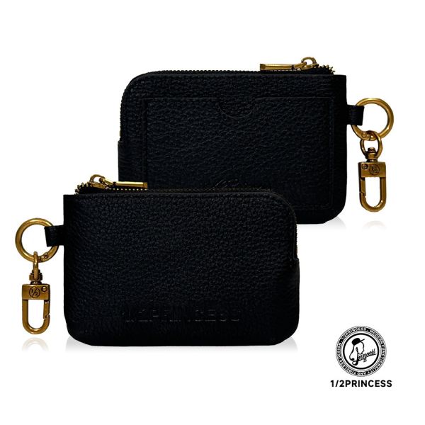 精品館甩紋牛皮掛式零錢卡包 