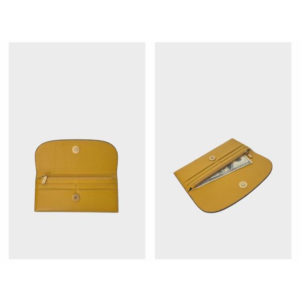 精品館甩紋牛皮薄霜模組長皮夾 