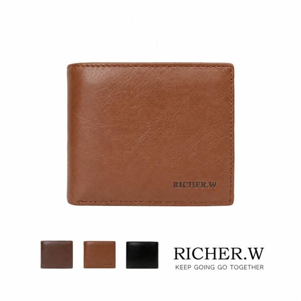 RICHER.W格多男士真皮短夾禮盒組 