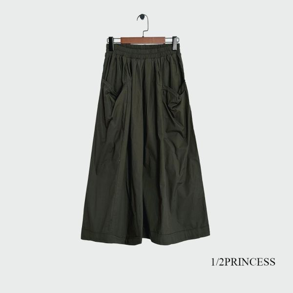 棉麻造型口袋寬褲 