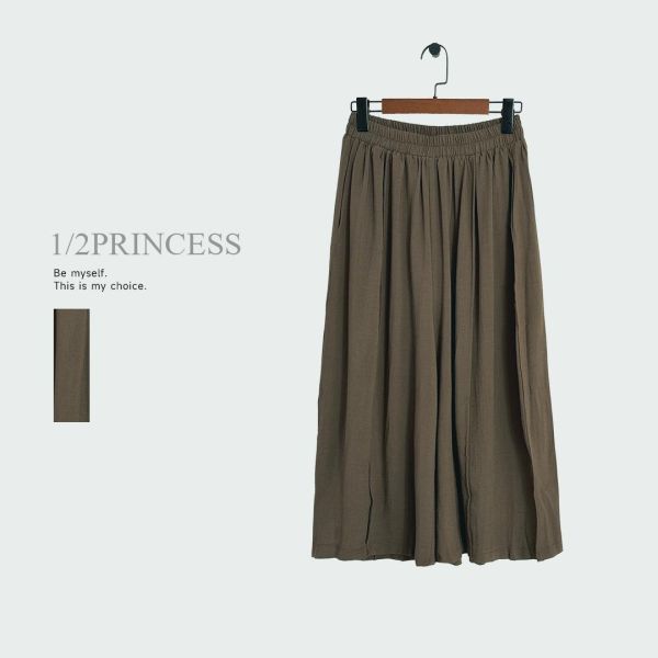 軟棉麻簡約寬褲 