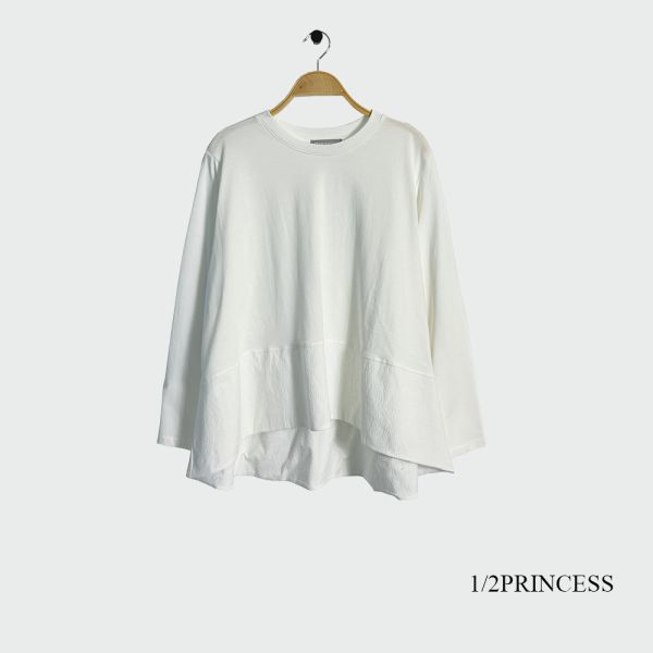 棉質拼接長袖衫 