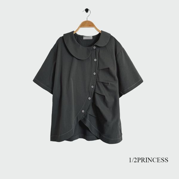不規則設計圓領衫 