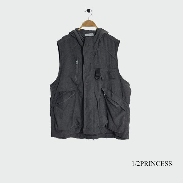 造型口袋連帽背心 