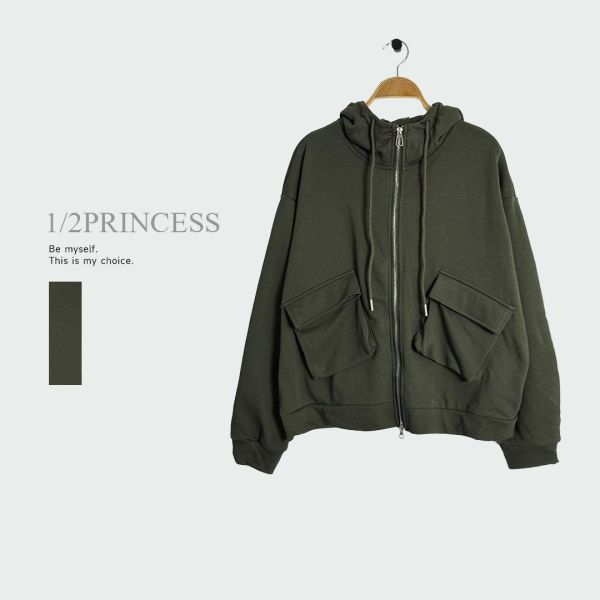 棉造型口袋連帽外套 