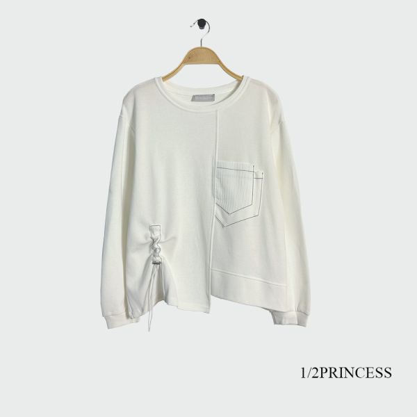 棉質造型口袋大學T 