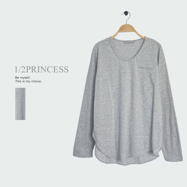 棉質小V領長版T 