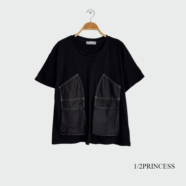 大口袋拼接造型T 