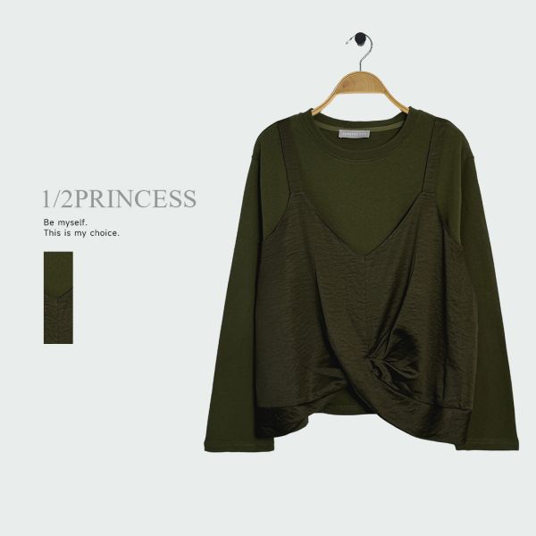 棉質假兩件造型T 