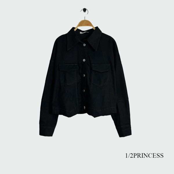 外車線牛仔短版外套 