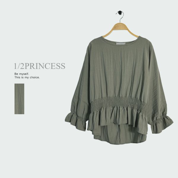 棉麻收腰造型衫 