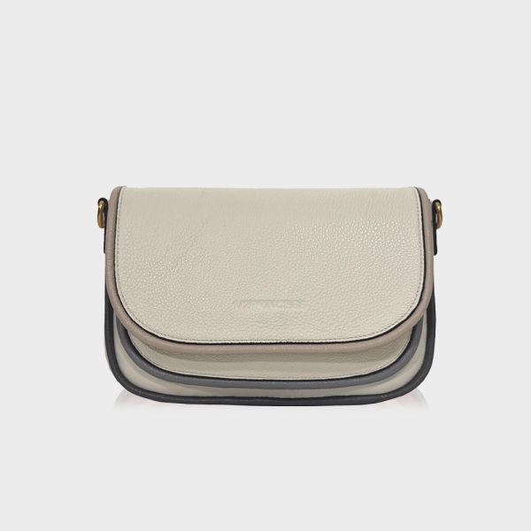 精品館甩紋牛皮彩虹馬鞍包 