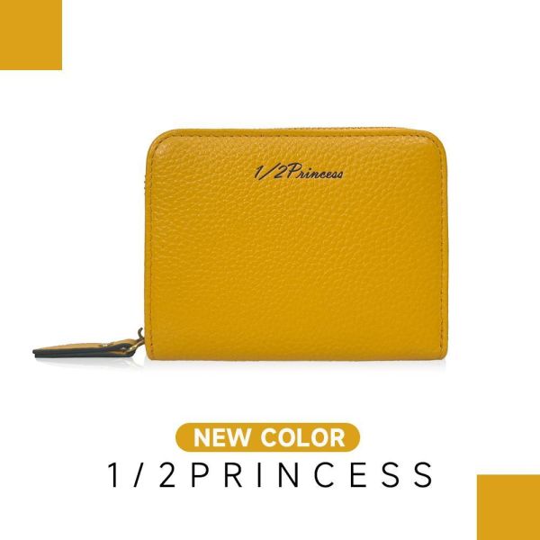 真皮彩色方塊中短夾 