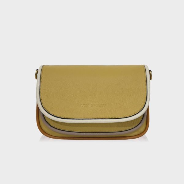 精品館甩紋牛皮彩虹馬鞍包 