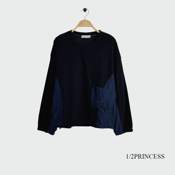 棉質拼接造型大學T 