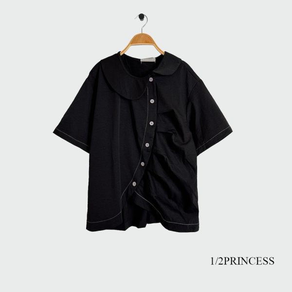 不規則設計圓領衫 