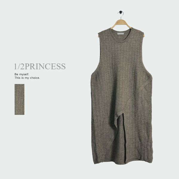 日系針織設計款背心長洋 