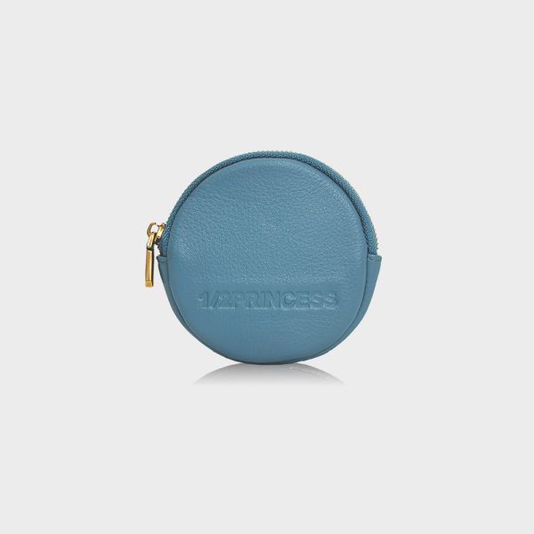 精品館甩紋牛皮MINI圓餅萬用掛包 