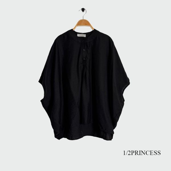 棉麻中山領寬袖衫 