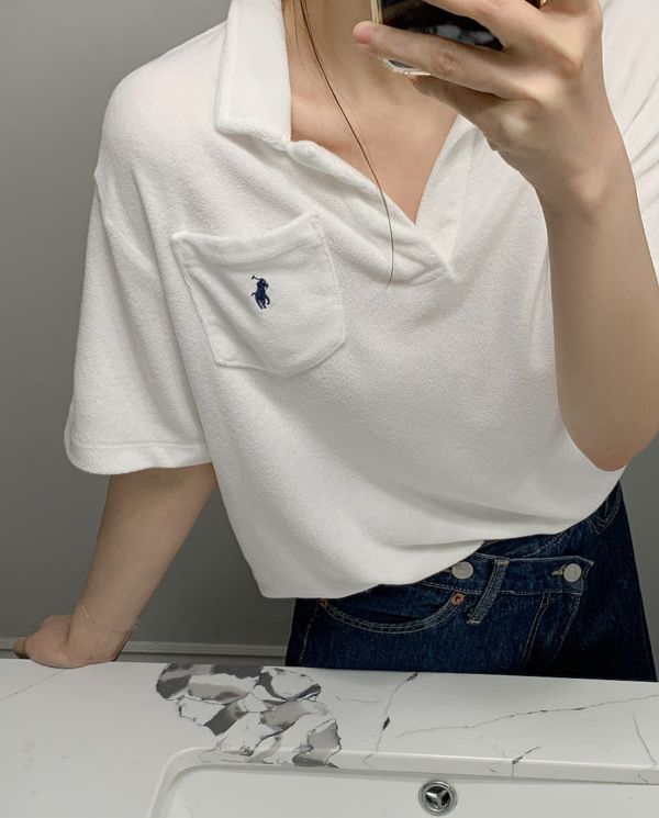 RALPH LAUREN 毛巾布短T 