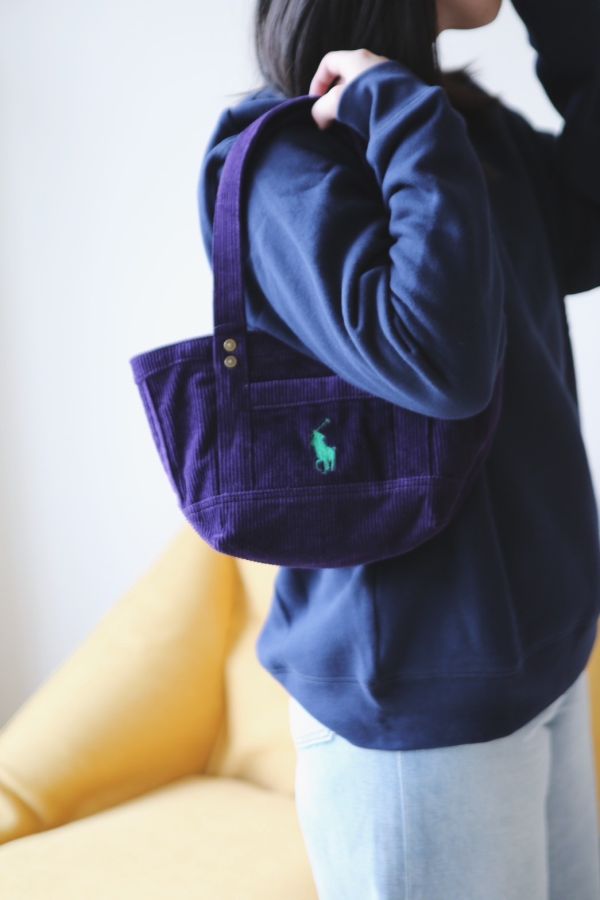 現貨*Ralph Lauren 燈芯絨手提袋 