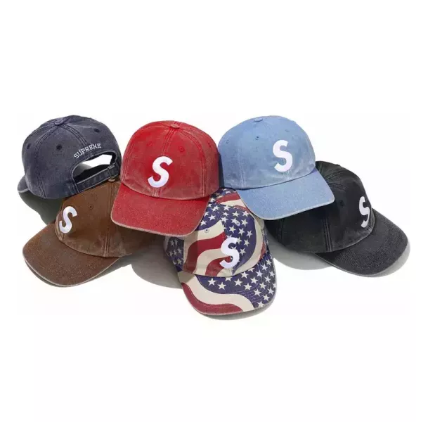 SUPREME Pigment Coated S Logo 6-Panel 水洗 老帽 