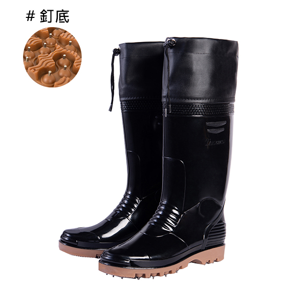 【台興牌】一體成形不掉底不鏽鋼釘雨鞋（黑色） 海購,台興,一體成形,釘鞋,釘雨鞋,登山鞋,磯釣鞋,不掉底釘雨鞋,台興牌釘鞋,台興牌釘雨鞋,台興牌射出釘鞋,台興牌登山鞋,台興牌雨釘鞋,台興牌不鏽鋼釘雨鞋,TS2300,金山雨鞋工廠,金山雨鞋